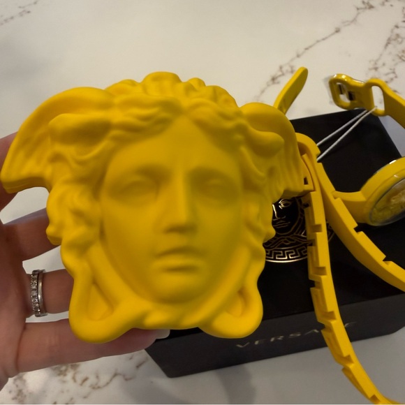 Versace Unisex Men Women Yellow Watch Medusa Pop Strap Fashion wristlet case New - Picture 8 of 11